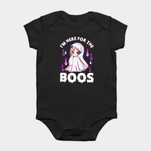 I'm just here for the boos Funny Halloween Baby Bodysuit